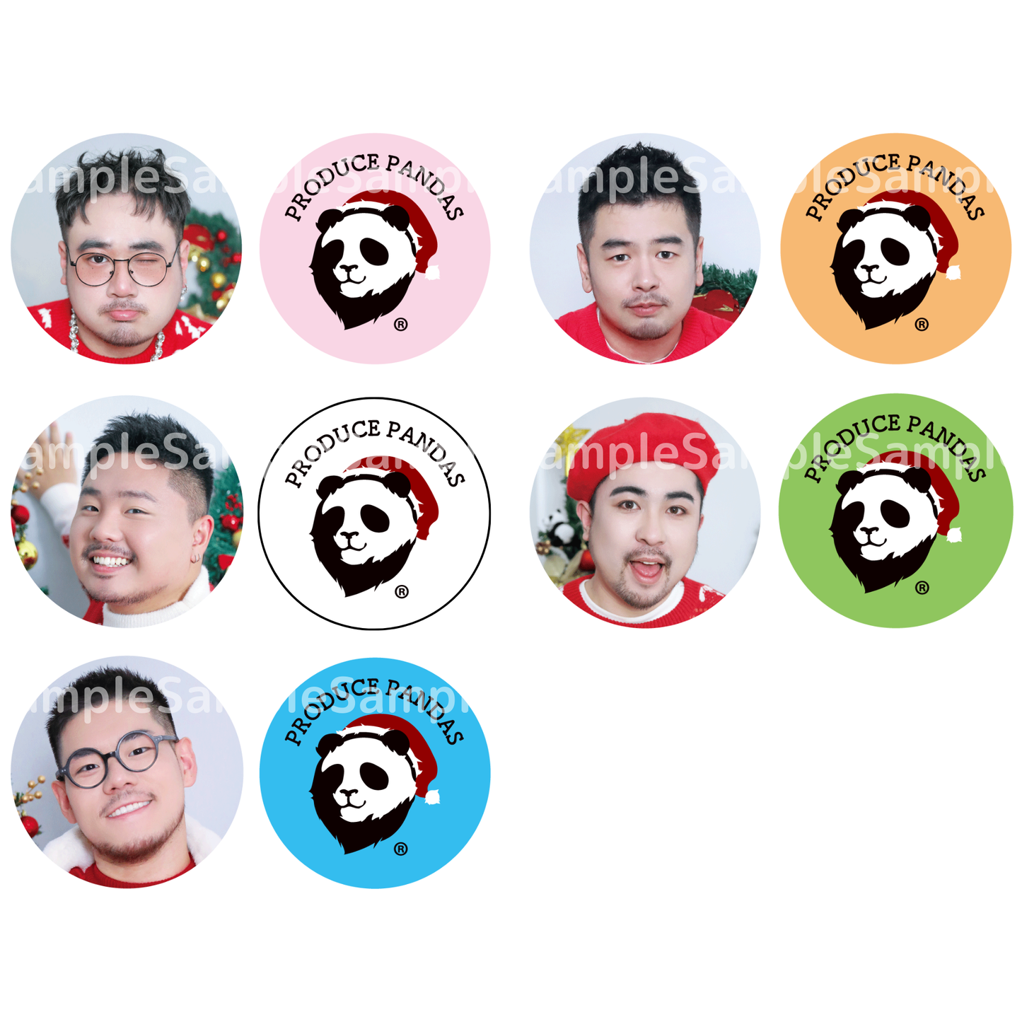 《熊猫堂ProducePandas》"Xmas Live Tour 2024"ランダム缶バッジセット【B】|Random button badges set【B】