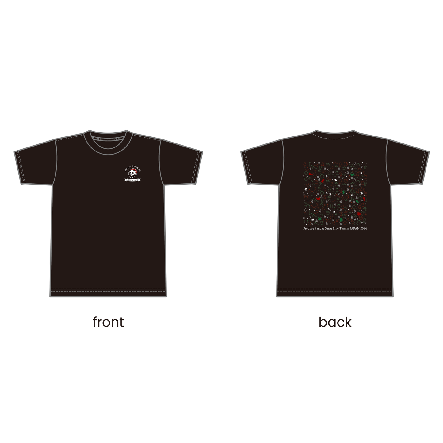 《熊猫堂ProducePandas》"Xmas Live Tour 2024" 公式Xmas Tシャツ(XL|2XL|3XL|4XL)|Official Xmas T-shirts