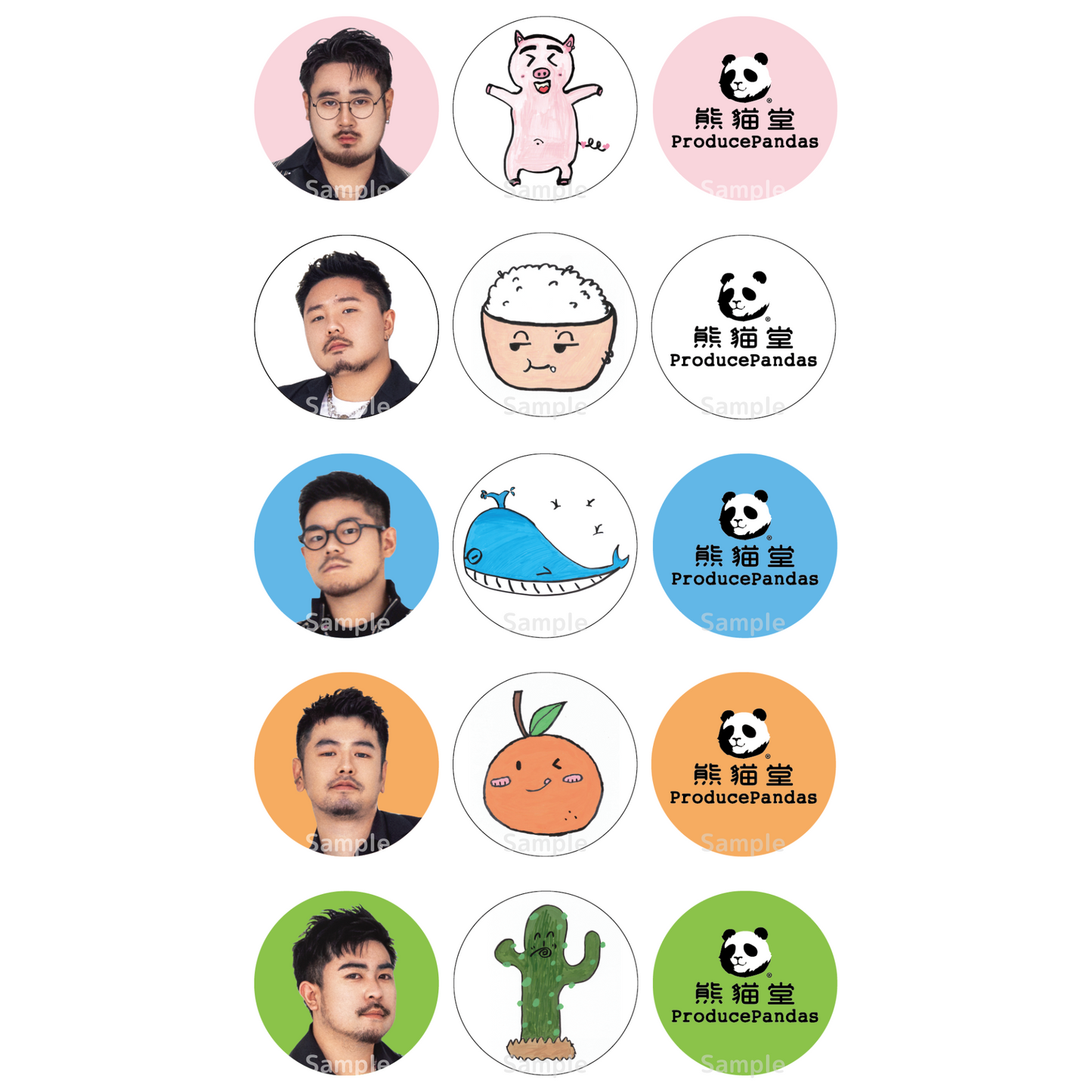 《熊猫堂ProducePandas》ランダム缶バッジセット/Random Button Badges Set #1stlive