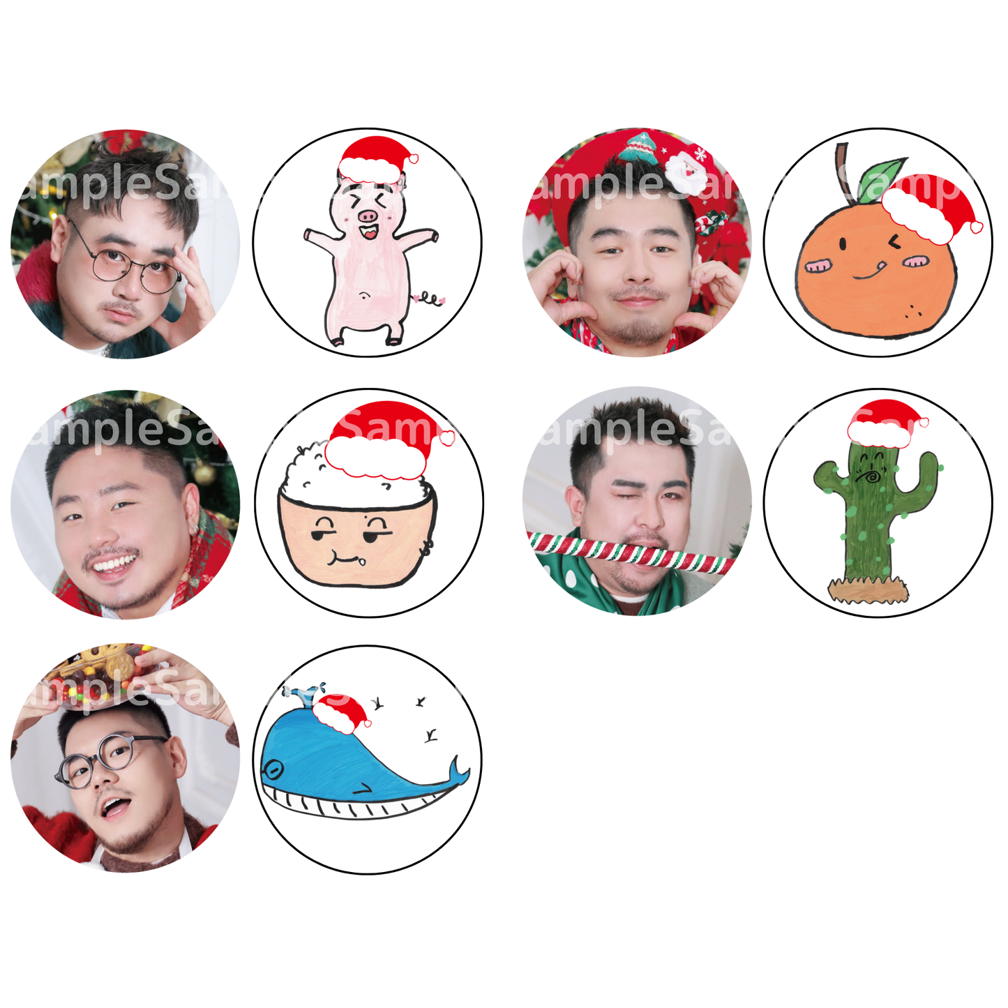 《熊猫堂ProducePandas》"Xmas Live Tour 2024"ランダム缶バッジセット【A】｜Random button badges set【A】