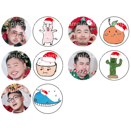 《熊猫堂ProducePandas》"Xmas Live Tour 2024"ランダム缶バッジセット【A】｜Random button badges set【A】